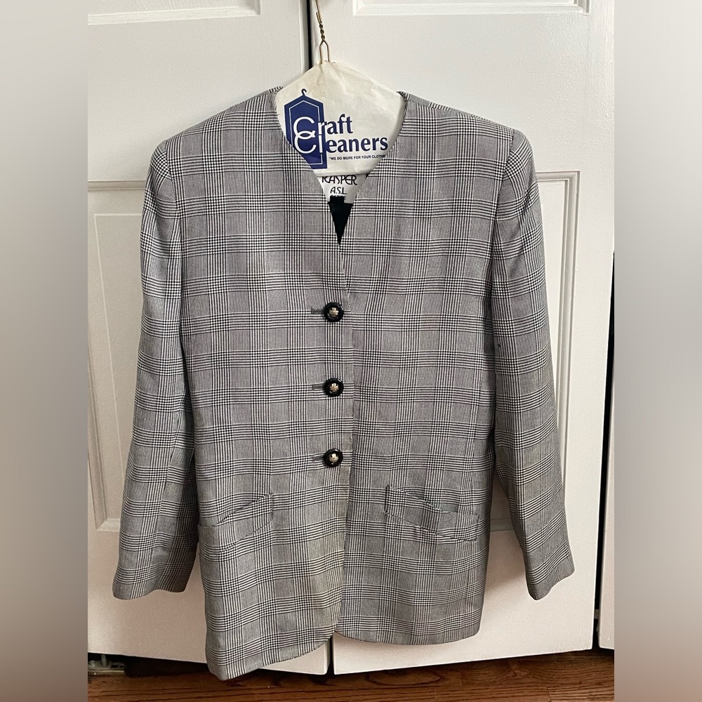 Kasper Gray Sport Coat Tailored Blazer
